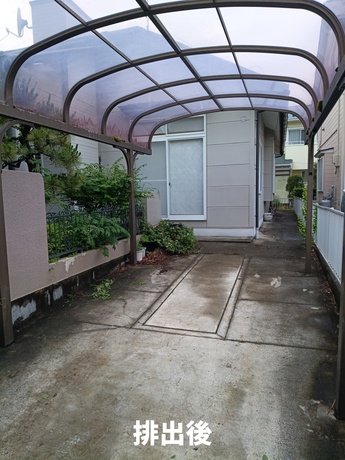 不用品の排出作業が完了しスッキリした駐車スペース|仙台市内