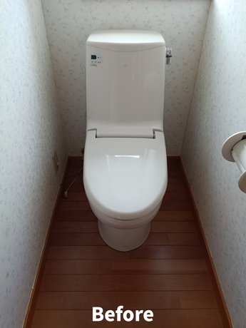 トイレ交換前の様子|仙台市太白区で既存トイレを取り外す前の状態