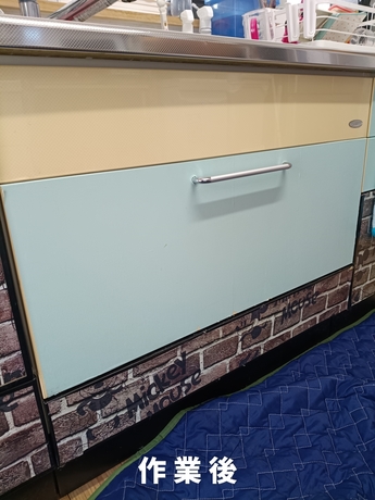 仙台市太白区のキッチン引き出し修繕完了後|正常に開閉できるようになったキッチン収納