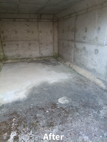 仙台市太白区で対応したガレージまわりの清掃作業後の様子。落ち葉や雑草を整理し管理しやすくなった状態